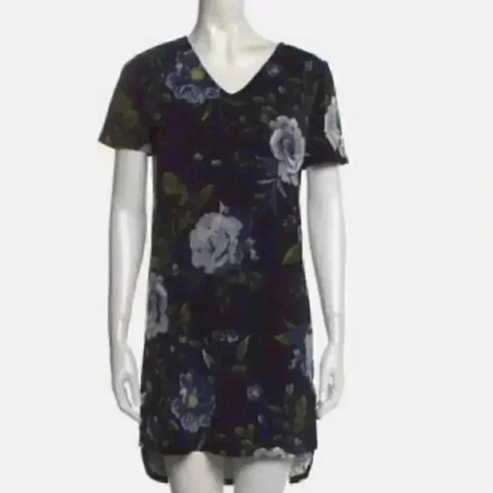 New Christian Siriano Black And Blue‎ Floral Dress Women’s Sz Large NWT